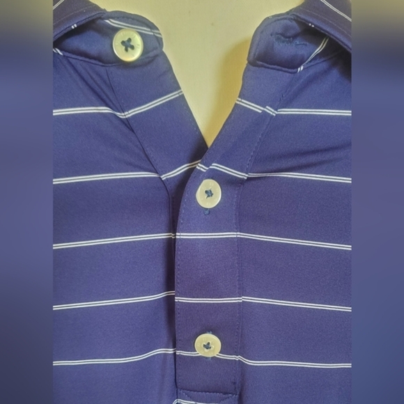 FOOTJOY men's Large blue/ white stripe polo golf shirt‎ - Picture 6 of 8